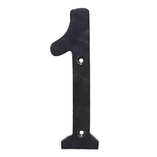 Cerus Rustic Black Hammered 5.5 Cast Iron House Numbers For Outside Address Sign