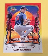 Cam Caminiti 2025 Panini Prospect Edition No. 19 Red Foil Prepping Pros #/199
