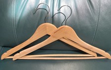 Two Unbranded Batts Wooden Wishbone Clothes, Suit, Pants Hangers 17 x 8.5