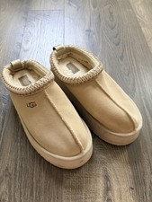 UGG Tasman Women  s Beige Suede Shearling Lined Slip-On Slippers US 7 EU 38