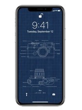 Leica M6 Film Camera - 5 Blueprint Design Wallpaper for Mobile Smartphone iPad