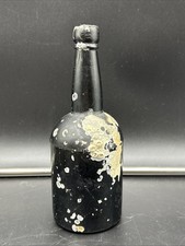 Antique Shipwreck Black Glass Pint Bottle c.1...