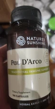 Nature'S Sunshine Pau D’ Arco  , 100 Capsules EXP : 02 / 2030