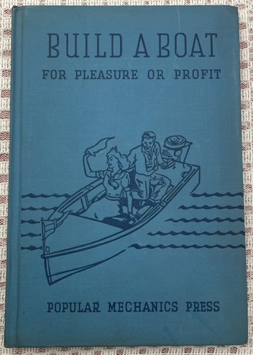 Build A Boat Popular Mechanics 1941 Row Canoe Outboard HC Book Manual Vintage