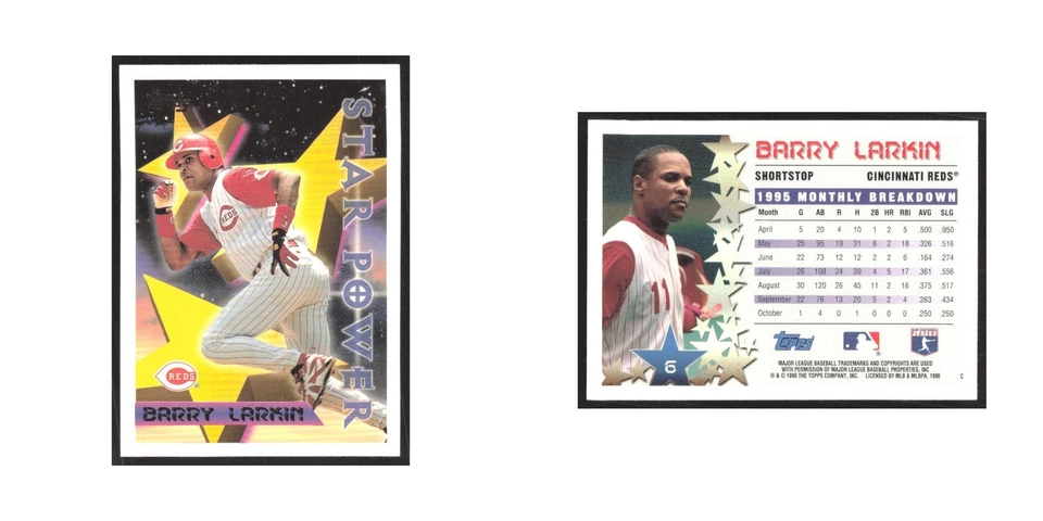 1996 Topps Barry Larkin Reds #6 - Image 3 of 3