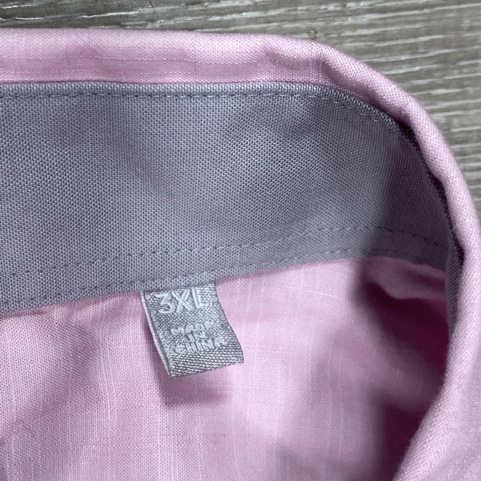 Рубашка мужская Hickey Freeman 3XL розовая на пуговицах с длинным рукавом эластичная повседневная HF - Изображение 4 из 4