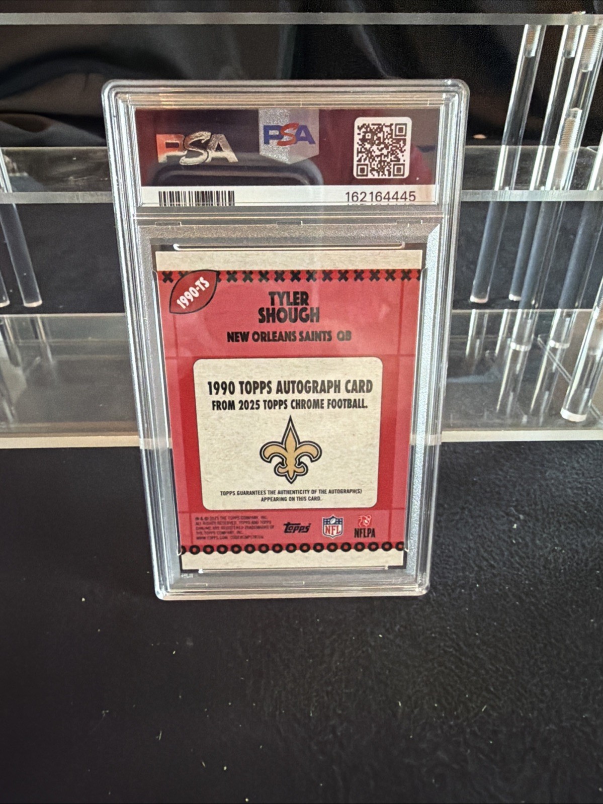 2025 Topps Chrome Tyler Shough Rookie Auto Orange Refractor  /25 1990 PSA 9 view 2