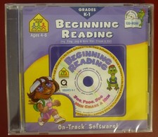 Software PC School Zone Beginning Reading Grades K-1 Jog Frog Nine Men Chase Hen