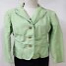 Lands End Size 12 Green Blazer 3 Button Light Weight Pockets Casual