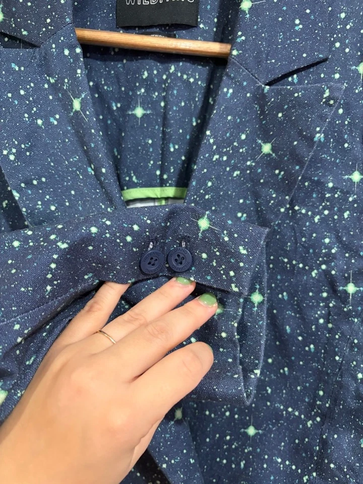 Blazer Wildfang The Essential Twill Doble Pecho Estampado de Estrellas Talla Grande Foto 2 de 4