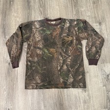 Vintage Redhead Realtree Advantage Camo Long Sleeve Pocket Hunting T-Shirt Large