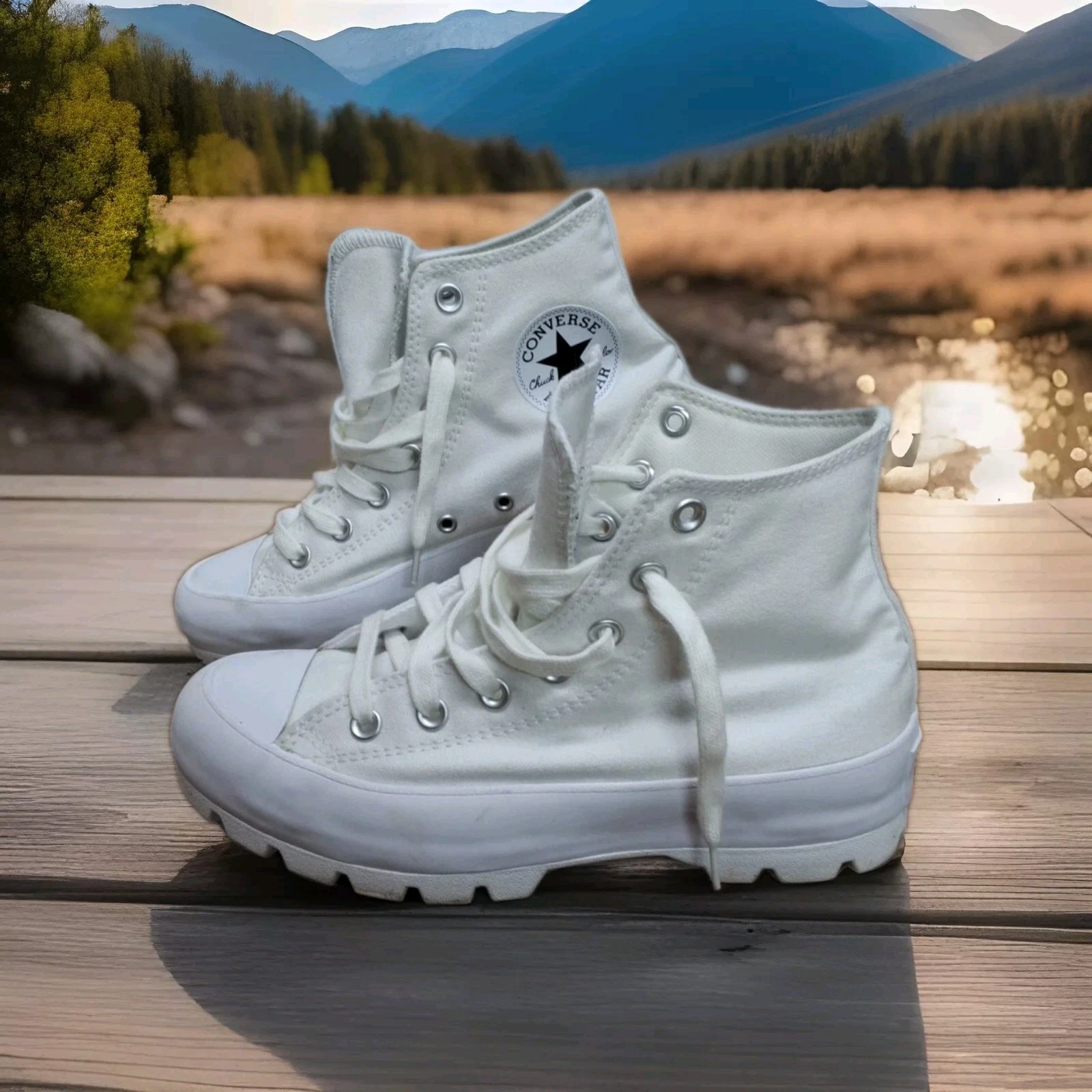 Scarpe Converse Chuck Taylor All Star Hi Lugged bianche donna 7 5 passeggio casual