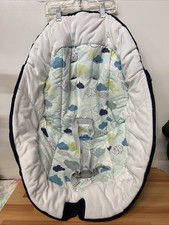 Graco Simple Sway Baby Swing Replacement Part Fabric Seat Cover Gray Blue Clouds
