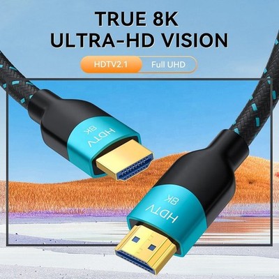 4K 8K HDMI Premium Kabel 2.1 Quality UHD HDR eARC PS5 XBOX TV Beamer 48Gbit/s 1m