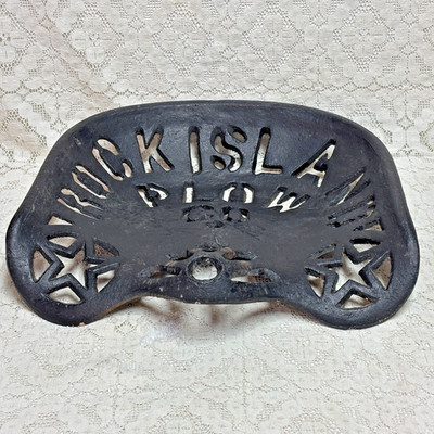 Rock Island Plow Tractor Seat Vintage Cast Iron Metal No Cracks or Welds EXC+