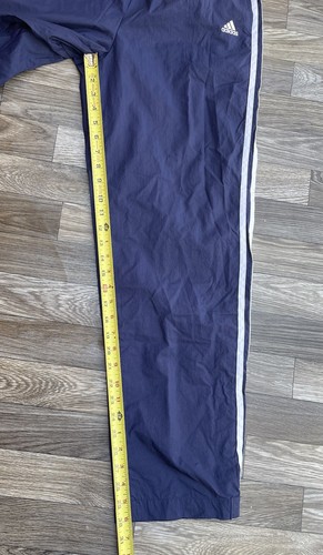 Vintage Y2K Adidas Pants Youth Medium Navy Blue Windbreaker Track Pants - Picture 10 of 12