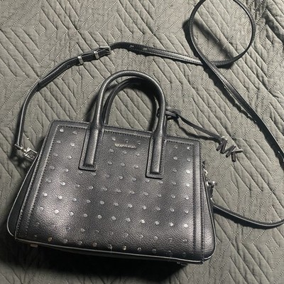 MICHAEL Michael Kors Black Selma Satchel Top Handle Zip Bag w/ Detachable Strap