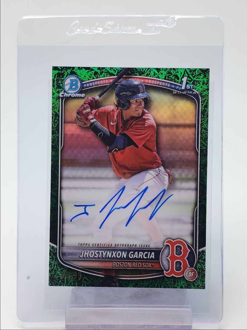 JHOSTYNXON GARCIA 2025 BOWMAN CHROME 1ST GREEN GRASS RED SOX AUTO /99 Q4941