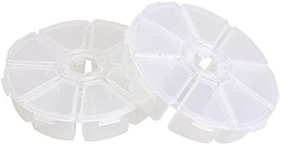 ALL in ONE 3Pcs round Clear Plastic Storage Box Bead Organizer Display Container
