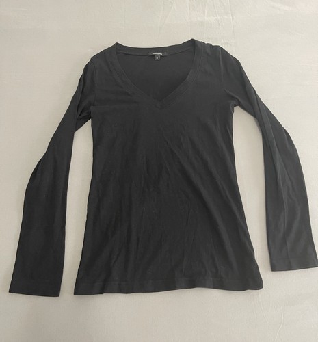 Ambiance Basic Jersey Baumwolle tiefer V-Ausschnitt Langarm Freizeit T-Shirt Gr. M - Bild 1 von 3