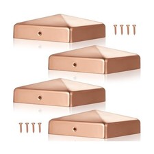 Tandefio 4 Pcs 4''x4'' Solid Copper Post Caps with Screws 4x4''