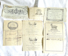 RARA COLLEZIONE NEGOZI BOTTEGHE DI MILANO ANTICA CARTA INTESTATA COMMERCIO 1820
