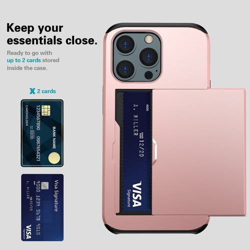 Armor Wallet Case For iPhone 15 14 13 Pro Max 12 11 Card Slot Holder Hard Cover - Picture 6 of 20