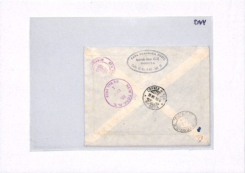 COLOMBIA Air Mail Cover Bogota Registered 1950 USA New York {samwells}YV13 - Picture 8 of 14