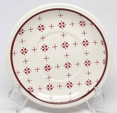 Biltons Burgundy Red Band and Dots Saucer(s) England