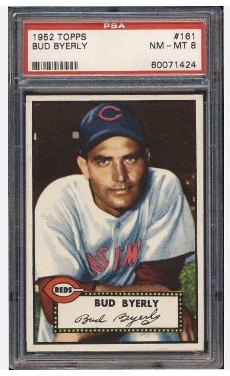 1952 Topps Bud Byerly #161 PSA 8 NM MT Low Pop