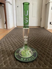 Green US Tubes Straighttube Waterpipe Smoking Bong