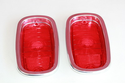 Red Bowtie Tail Light Set For 1960-1966 Chevy Truck - Includes Lenses, Bezels & Housings 4 thumbnail image