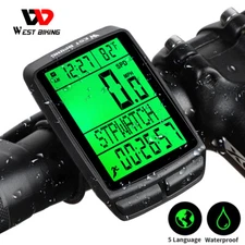 WEST BIKING 5 Language Wireless Cycle Computer Waterproof Bicycle Speedometer