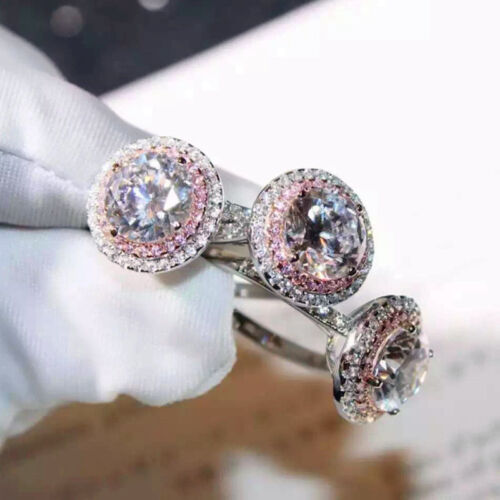 Luxury 3ct AAA Cz Band 925 Silver Women's Engagement Wedding Party Ring Size 4-9 - Picture 7 of 19