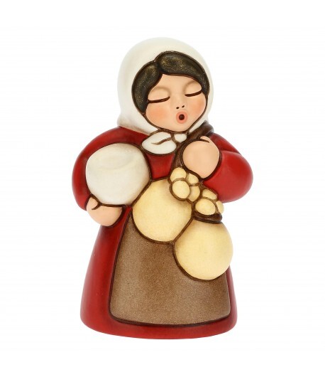 Donna con formaggio Thun Presepe Classico rosso  S3231A82