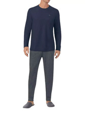 Tommy Bahama Men  s 2-piece Relaxed Fit Logo Embroidered Lounge Set, 2XL BLUE