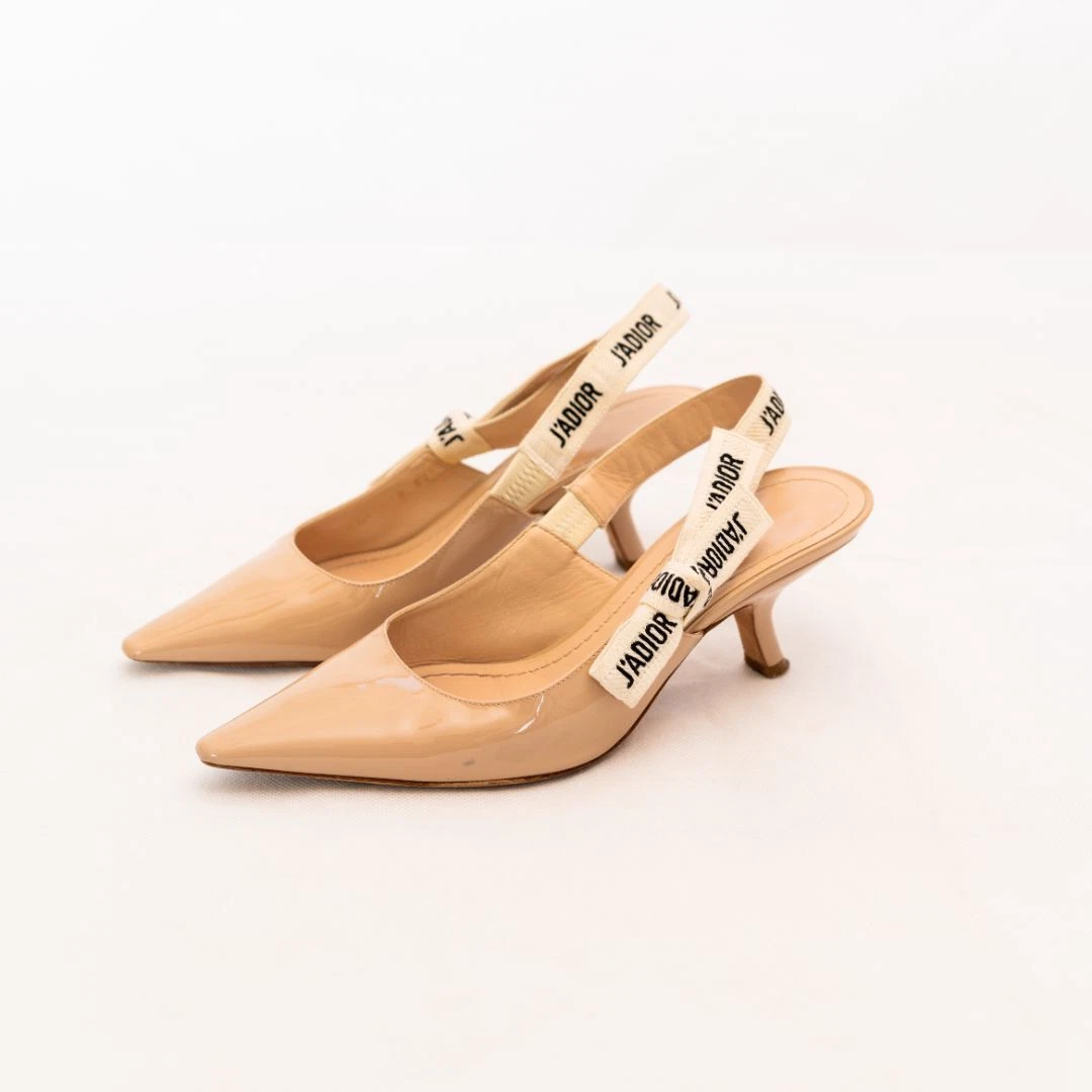 Escarpins à bride Dior en cuir verni nu J'adior 37,5