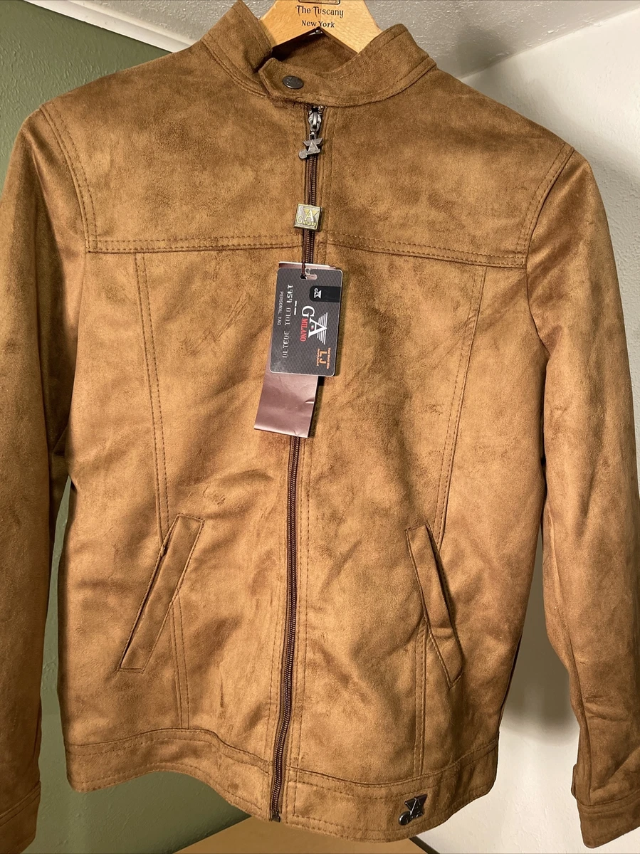 NEW NWT GA Milano Italian Faux Suede Leather Men s Jacket Italy Size Small Reg