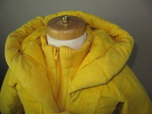 Vintage Heart Warmer Girls size S Yellow an Red Corduroy Hooded Insualted Jacket - Picture 7 of 10