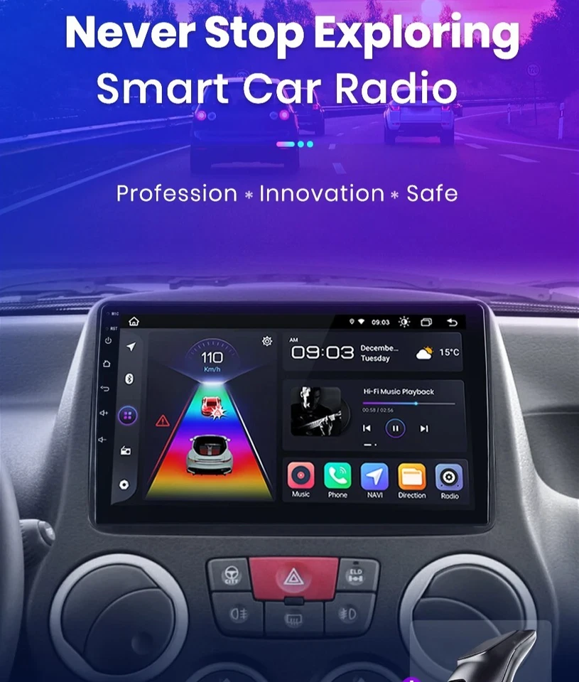 Autoradio 9" Android Fiat Panda 169 DAL 2003 AL 2012 CARPLAY WIRELLES 1GB+32GB - Immagine 4 di 4