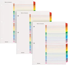 Onestep Binder Dividers, Dividers for 3 Ring Binder,Durable 31 Tab Daily Divider
