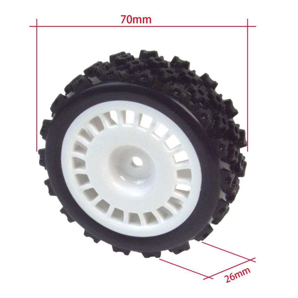 1/10 RC Rally Car Rubber Wheels Tires Set For Tamiya TT-01 TT-02 TT01E XV01 XV02 - Image 4 of 4