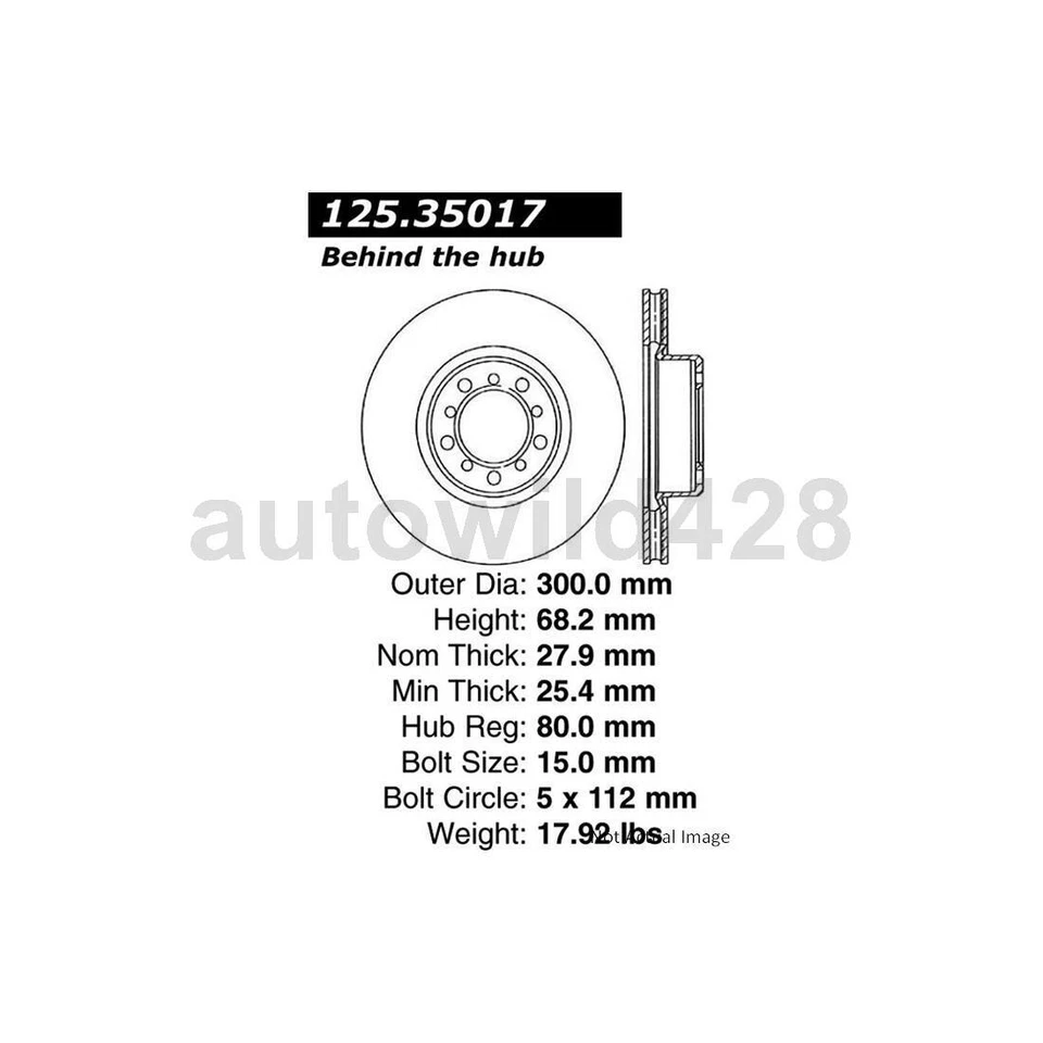 Juego de 3 pastillas de freno y rotores delanteros centrados para Mercedes-Benz 350SD 1991 Foto 3 de 4