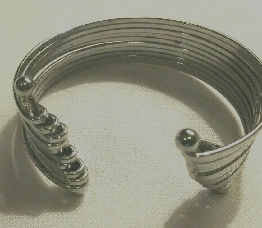 Stack Women's Bracelet Size Small Silver Tone Wit… - image 2