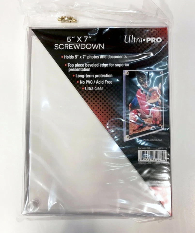 NUEVO 2-PK Ultra-Pro 5" x 7" Soporte atornillado Foto Imagen Tarjetas Postales Grandes Foto 3 de 3