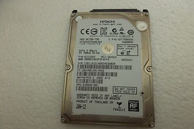 Hitachi 750GB Notebook SATA Drive 2.5'' 5.4K 0J15343 638820-001 HTS547575A9E384