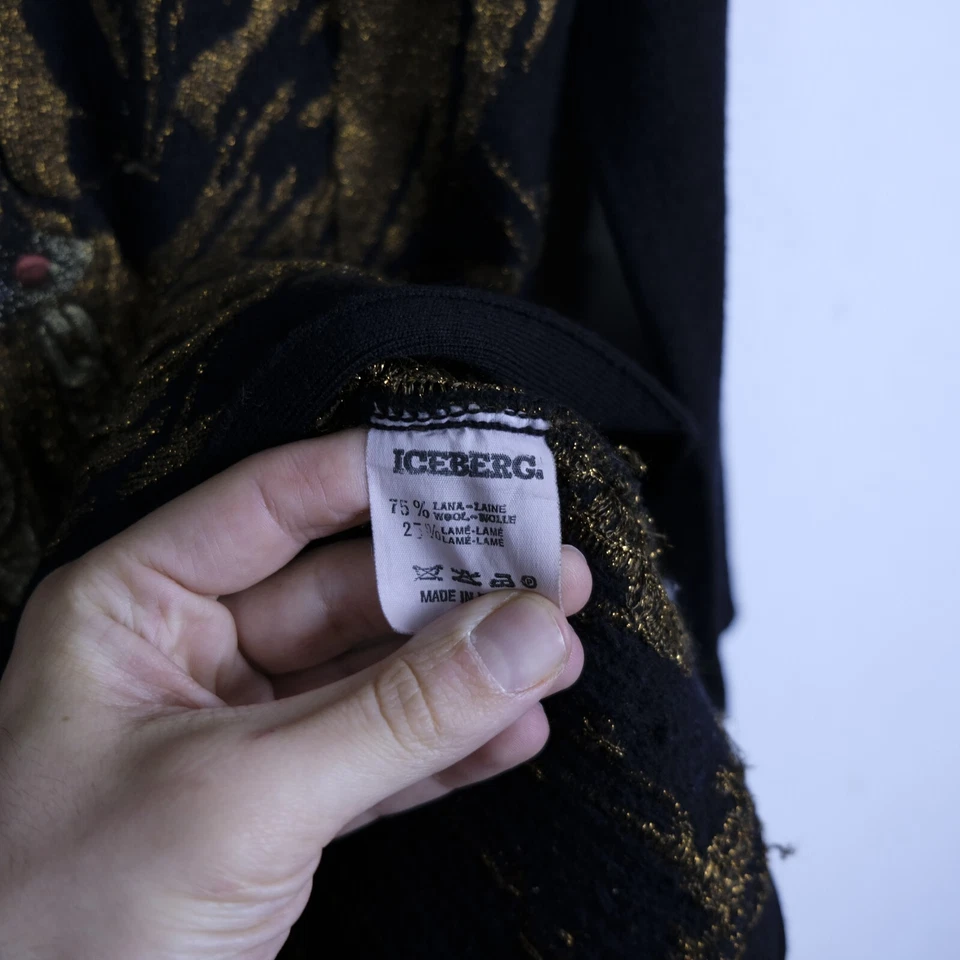 Cardigan Iceberg Taglia 42 Donna Lana Marrone Logo Classico Maglione Cane - Imagen 4 de 4