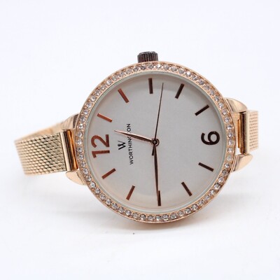 Worthington Watch Women Gold Tone Rhinestones Steel Classic  display picture 2