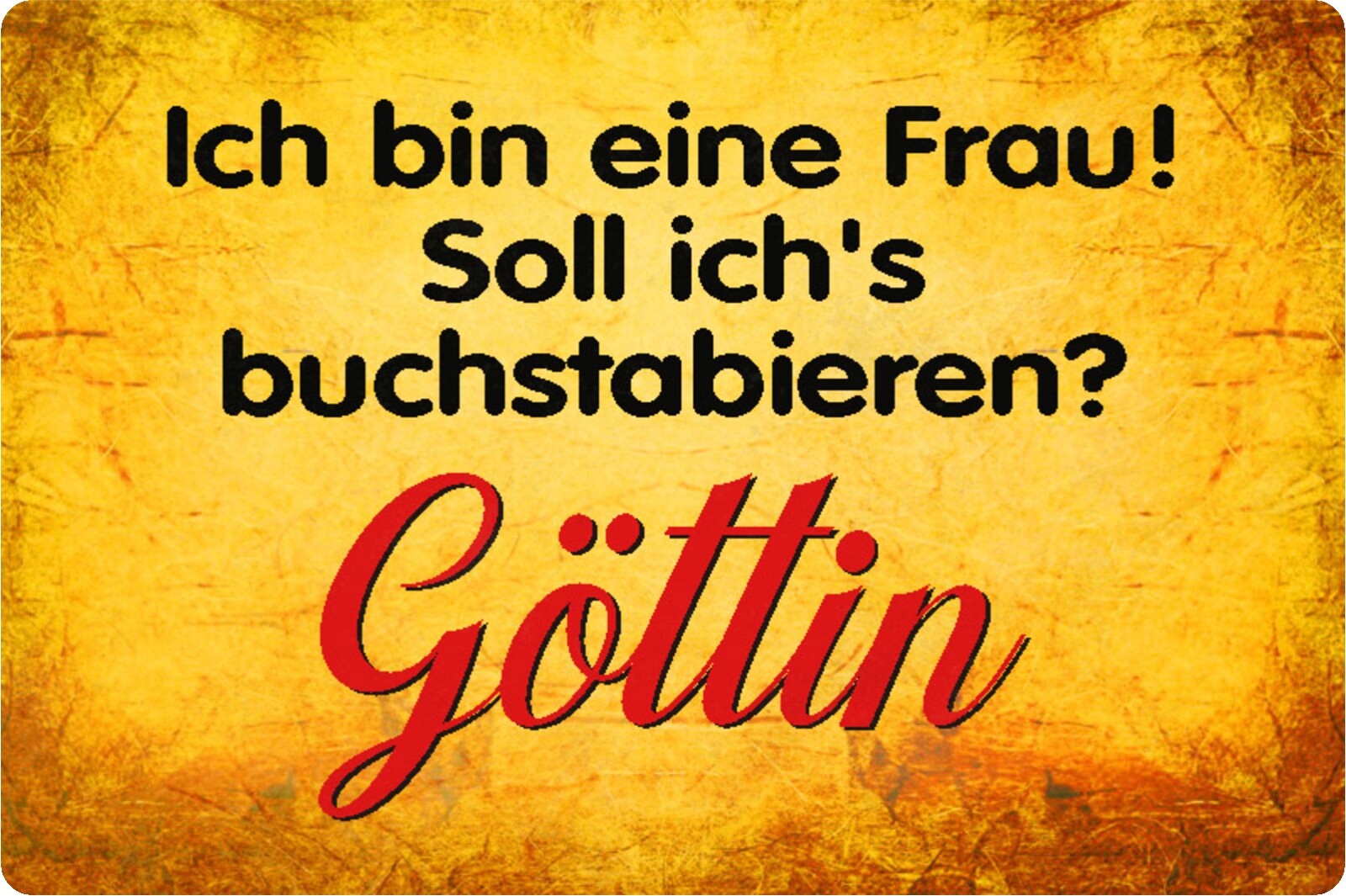 Ich Bin Eine Frau Soll Ich Es Buchstabieren Schild Spruch "bin Frau, soll ich buchstabieren, Göttin" 20 x 30 cm