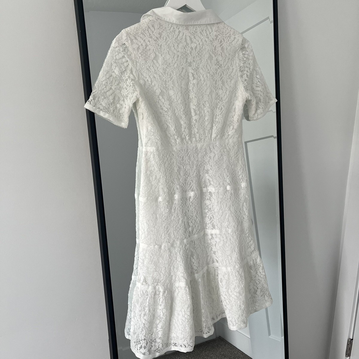 nanette lepore white lace dress $448 Nanette Lepore Women's White Long Sleeve Lace A-Line Mini Dress Size 2